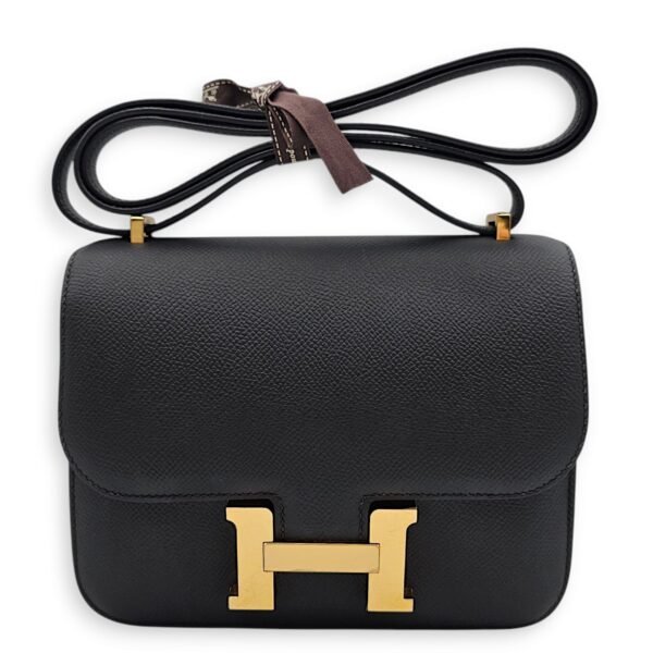 Constance 18 Black in Epsom, Rose Gold hardware