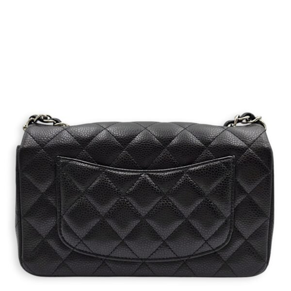 Classic Mini Rectangle Mini Black Crossbody Bag in Caviar Leather, Silver hardware - Image 2