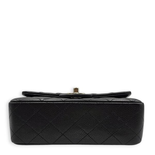 Classic Mini Rectangle Mini Black Crossbody Bag in Caviar Leather, Silver hardware - Image 5