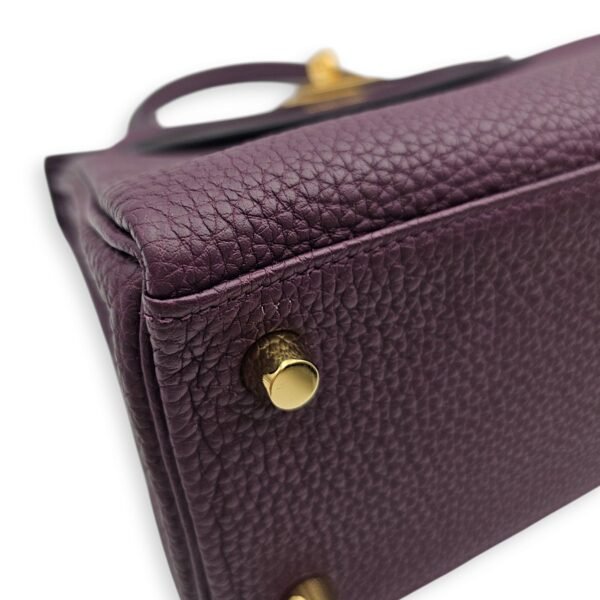 Kelly 25 Cassis in Togo, Gold hardware - Image 7