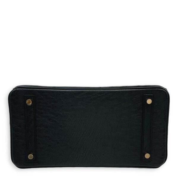 Birkin 30 Black in Ostrich, Gold hardware - Image 5