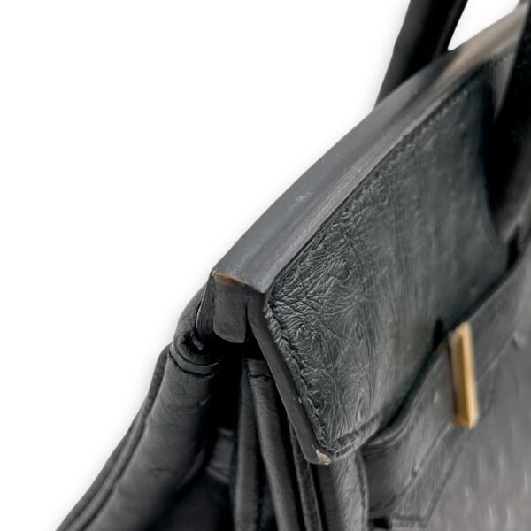 Birkin 30 Black in Ostrich, Gold hardware - Image 8