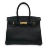 Birkin 30 Black in Ostrich, Gold hardware