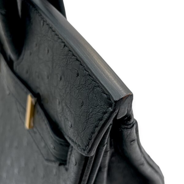 Birkin 30 Black in Ostrich, Gold hardware - Image 7