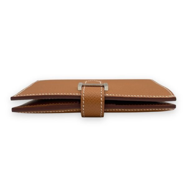 Bearn Compact Gold Wallet in Epsom, Palladium hardware - Image 5
