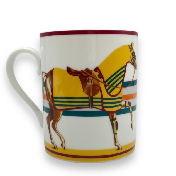 Cheval a la Couverture Mug Jaune/Vert Homeware - Image 2