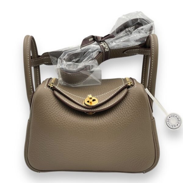 Lindy II Mini Etoupe in Clemence, Gold hardware
