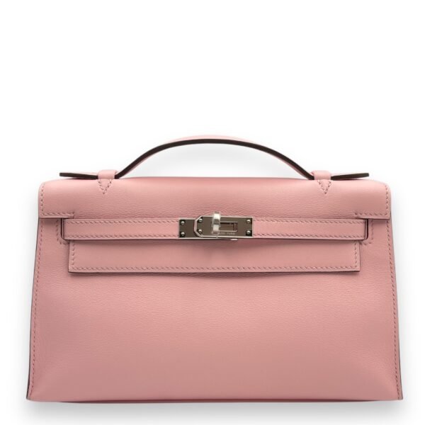 Kelly Pochette Rose Sakura in Swift, Palladium hardware