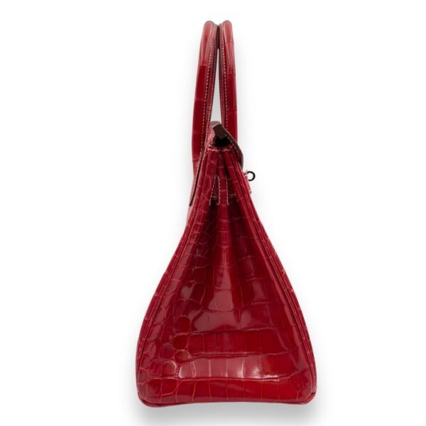 Birkin 30 Rouge in Shiny Niloticus, Palladium hardware - Image 3