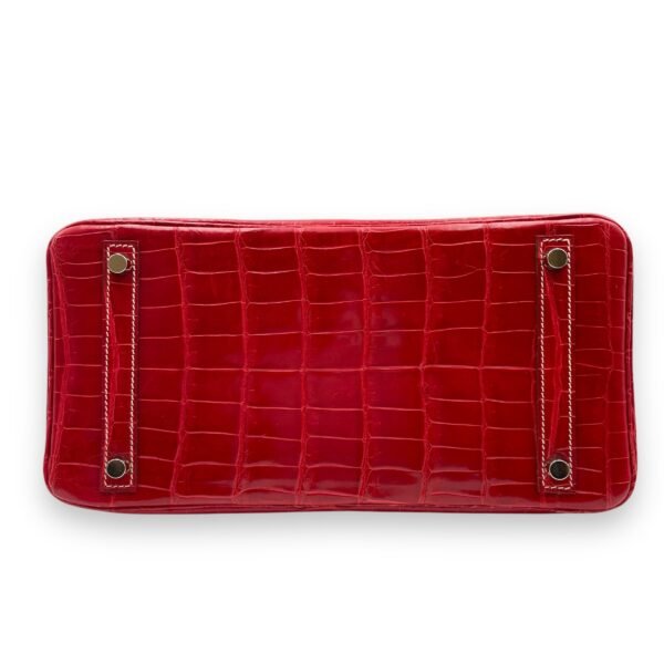 Birkin 30 Rouge in Shiny Niloticus, Palladium hardware - Image 5