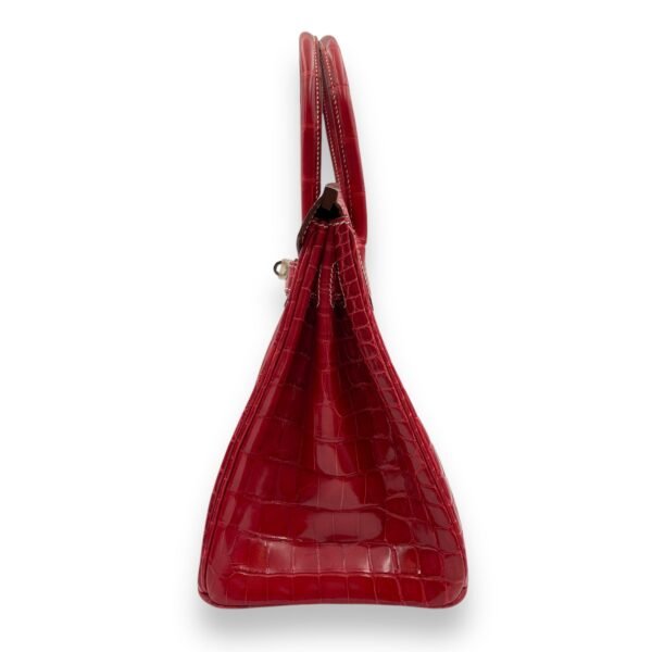 Birkin 30 Rouge in Shiny Niloticus, Palladium hardware - Image 4