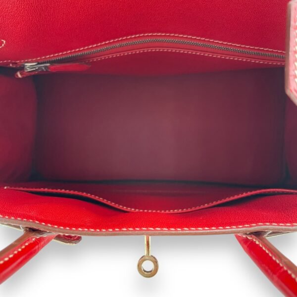 Birkin 30 Rouge in Shiny Niloticus, Palladium hardware - Image 6