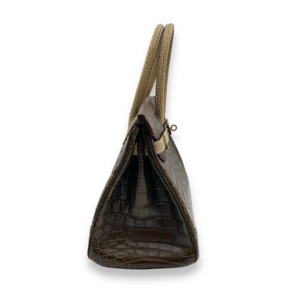 Grand Marriage Birkin 30 Multi-colour in Ostrich/Lizard/Matte Niloticus, Permabrass hardware - Image 4