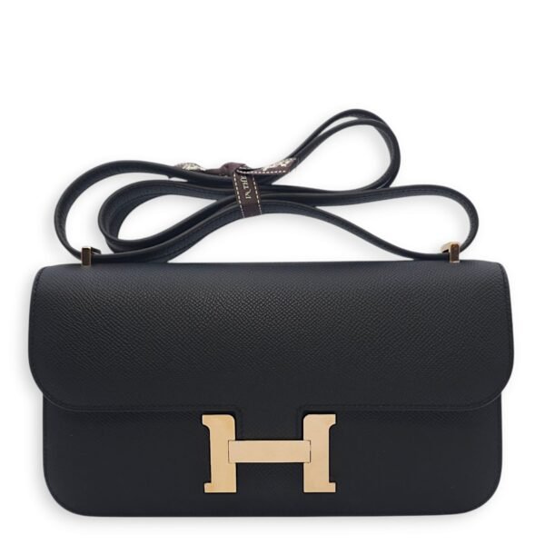 Constance Elan Black in Epsom, Rose Gold hardware
