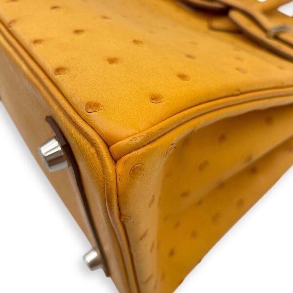 Birkin 25 Saffron in Ostrich, Palladium hardware - Image 8