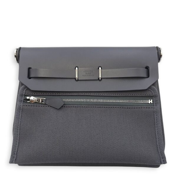 Herbag Mini Ardoise in Vache Hunter/Toile, Palladium hardware - Image 2