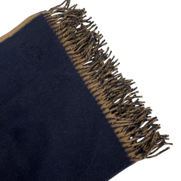 Double Face Marine/Bronze Stole in Cashmere - Image 4