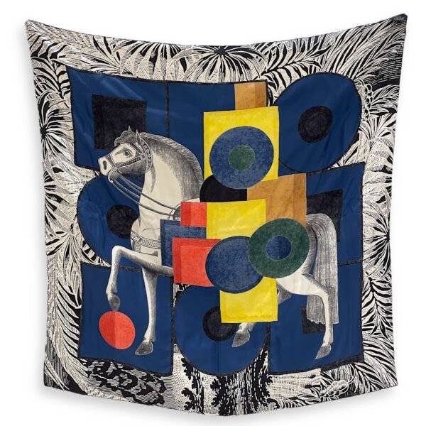 Cavalier Embroided 90 Noir Scarf - Image 2