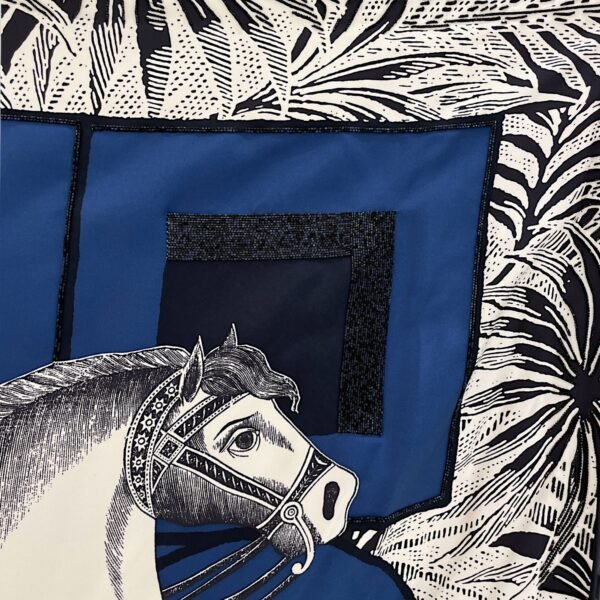Cavalier Embroided 90 Noir Scarf - Image 5