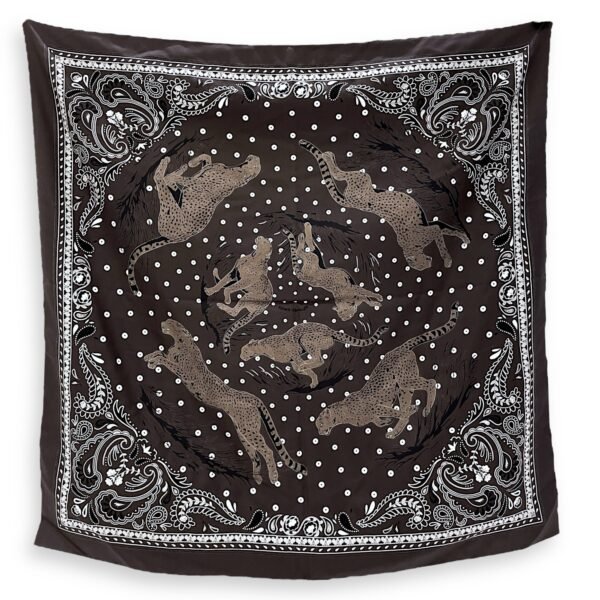 Guepards Bandana Embroidered 90 Caocao/Blanc Scarf - Image 2