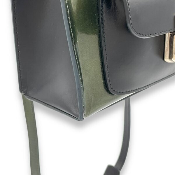 All Afternoon Top Handle Bag Green in Patent Leather, Silver hardware - Image 10