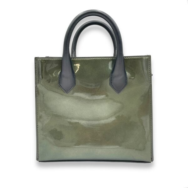 All Afternoon Top Handle Bag Green in Patent Leather, Silver hardware - Image 2