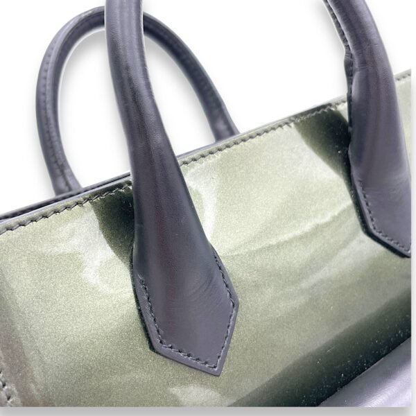 All Afternoon Top Handle Bag Green in Patent Leather, Silver hardware - Image 6