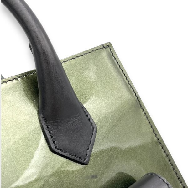 All Afternoon Top Handle Bag Green in Patent Leather, Silver hardware - Image 9