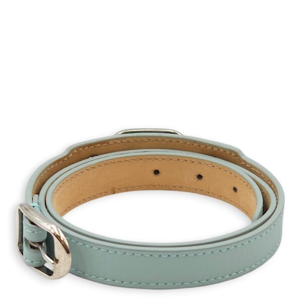 Arena Cover Studs Triple / Double Tour Pastel Blue Bracelet in Chevre Leather, Palladium hardware - Image 2