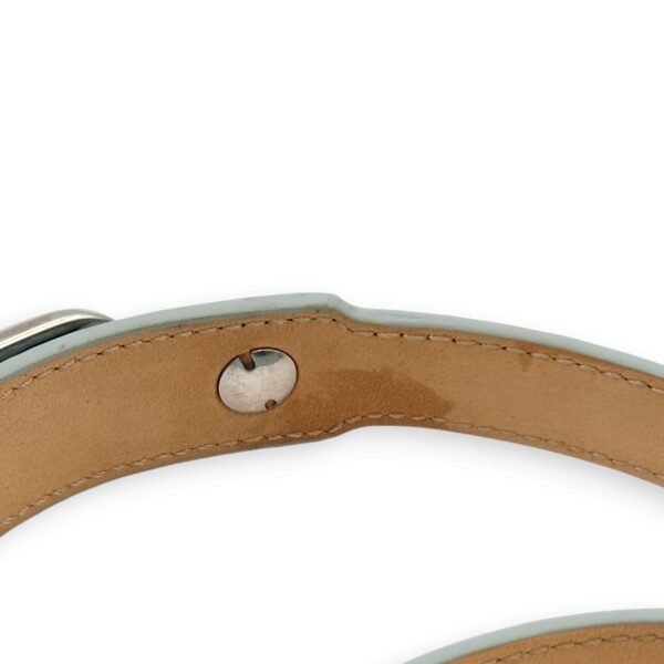 Arena Cover Studs Triple / Double Tour Pastel Blue Bracelet in Chevre Leather, Palladium hardware - Image 3