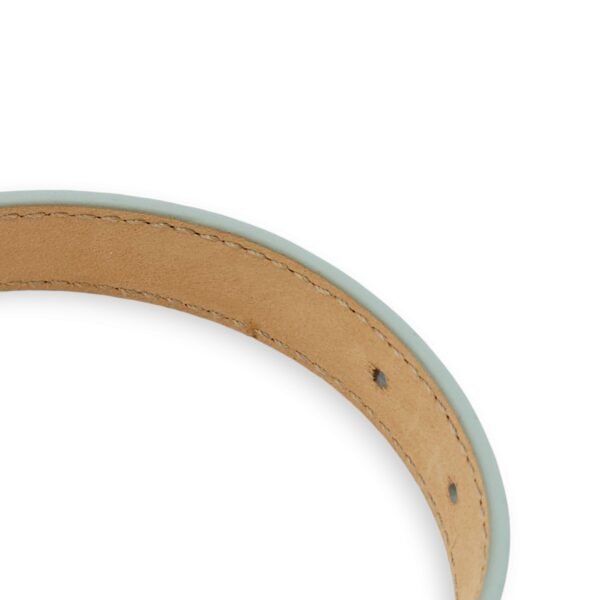 Arena Cover Studs Triple / Double Tour Pastel Blue Bracelet in Chevre Leather, Palladium hardware - Image 5