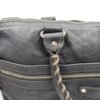 City Grey Messenger bag in Distressed Leather, Silver hardware - Image 20