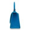 Hourglass Top Handle Bag XS Blue in Calfskin , Silver Hardware - Image 4