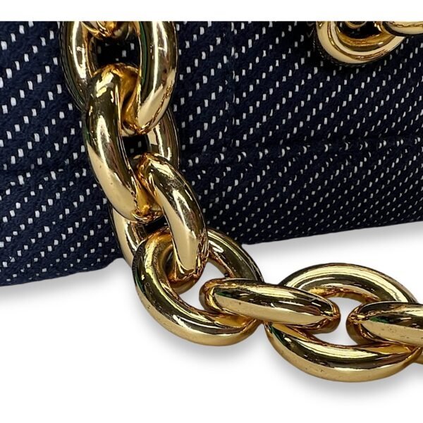 Arco Chain Blue Shoulder Bag in Denim, Gold hardware - Image 10