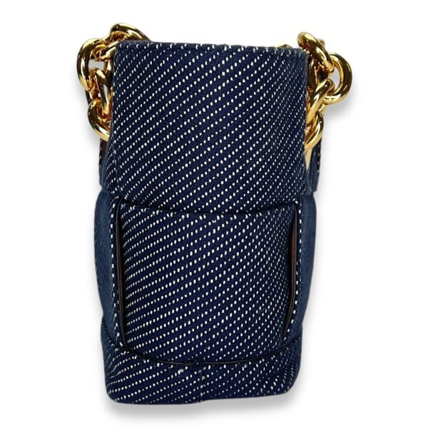 Arco Chain Blue Shoulder Bag in Denim, Gold hardware - Image 3