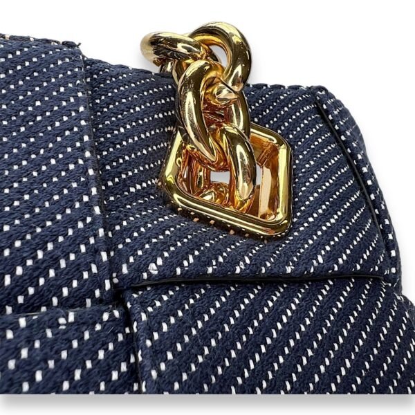 Arco Chain Blue Shoulder Bag in Denim, Gold hardware - Image 6