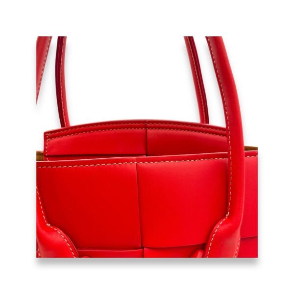 Arco Tote Bag Red in Lambskin, Silver hardware - Image 7