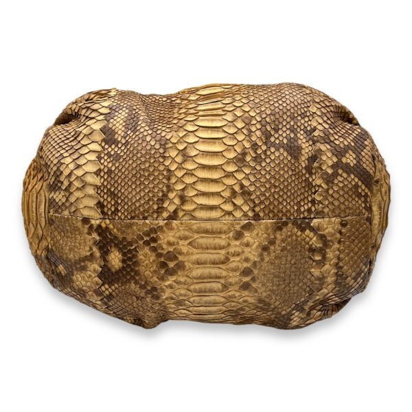 Duette Brown Shoulder Bag in Python Leather, Brushed Gold hardware - Image 5