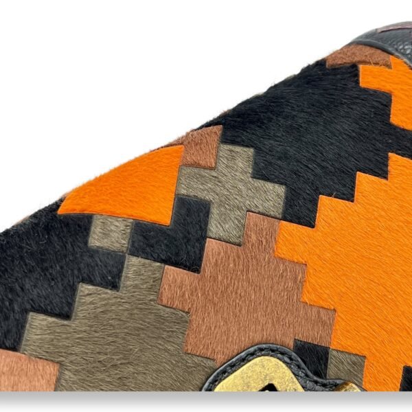 Flap Multi-colour Wallet On Chain in Natural Fur, Brushed Gold hardware - Image 7