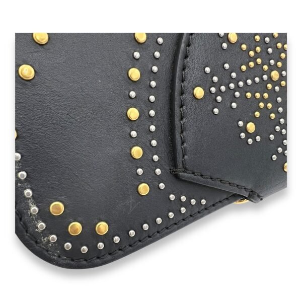 Birdie Studded Black Crossbody Bag in Calfskin, Mixed hardware - Image 12
