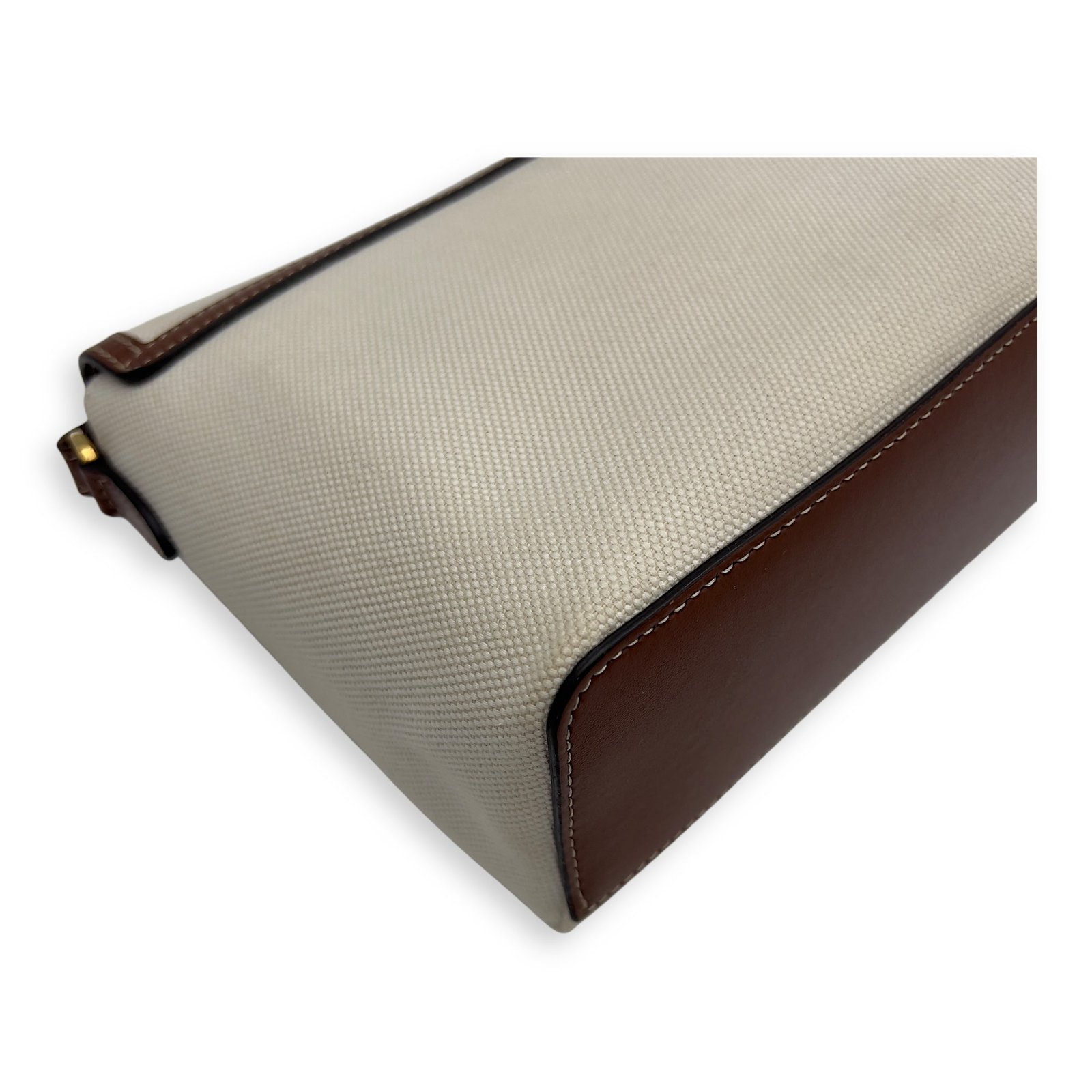 Horseferry Print Note Brown Crossbody Bag in Canvas, Gold hardware - Image 12