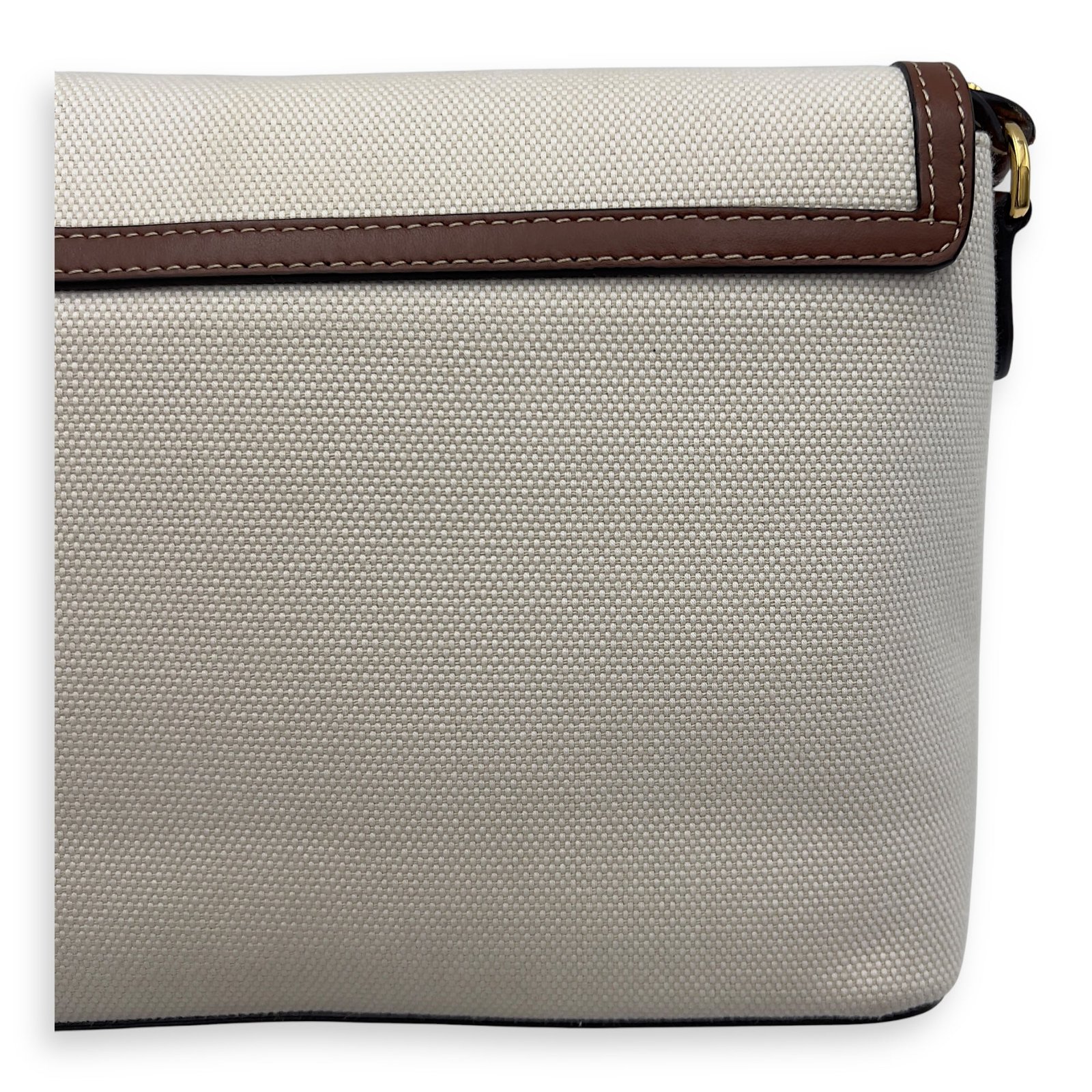 Horseferry Print Note Brown Crossbody Bag in Canvas, Gold hardware - Image 14