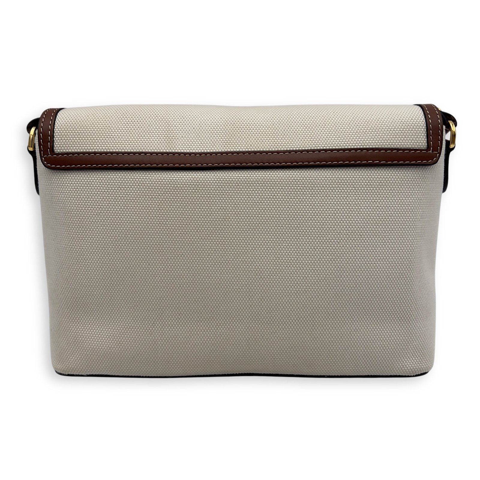 Horseferry Print Note Brown Crossbody Bag in Canvas, Gold hardware - Image 2