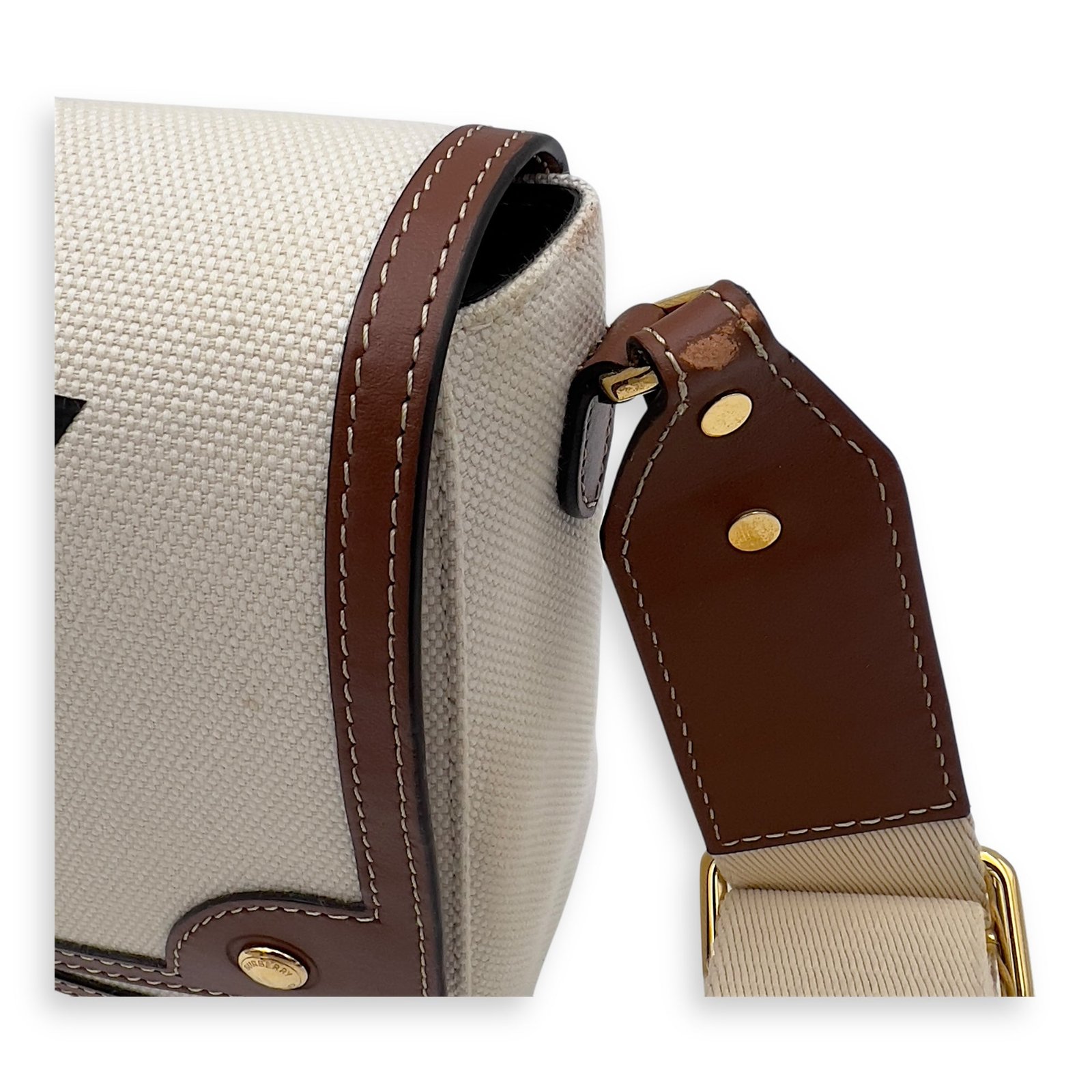 Horseferry Print Note Brown Crossbody Bag in Canvas, Gold hardware - Image 23