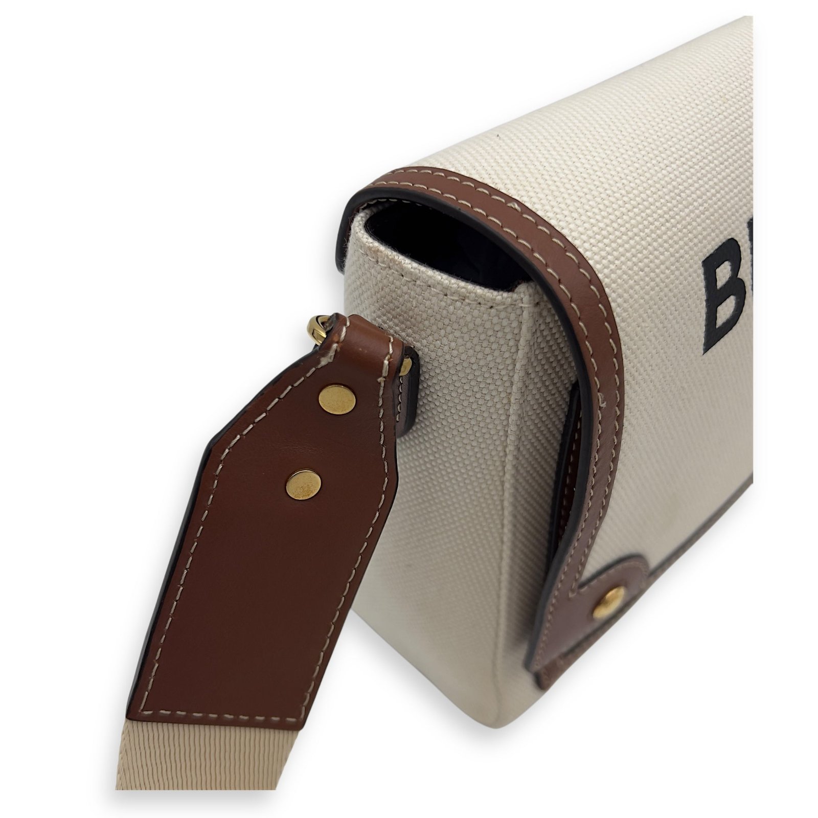 Horseferry Print Note Brown Crossbody Bag in Canvas, Gold hardware - Image 24