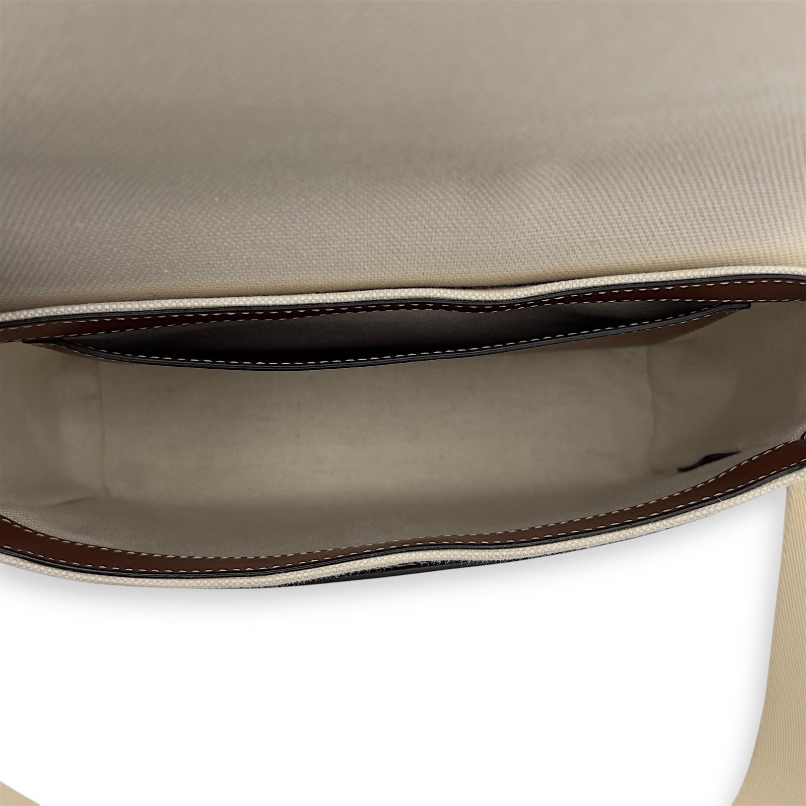 Horseferry Print Note Brown Crossbody Bag in Canvas, Gold hardware - Image 6