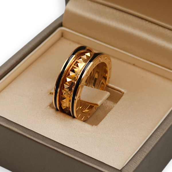 B.Zero 1 2 Black Ceramic 53 Ring in Rose Gold - Image 3
