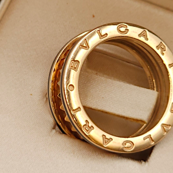 B.Zero 1 2 Black Ceramic 53 Ring in Rose Gold - Image 5