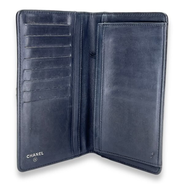 Boy Long Black Wallet in Calfskin, Silver hardware - Image 6