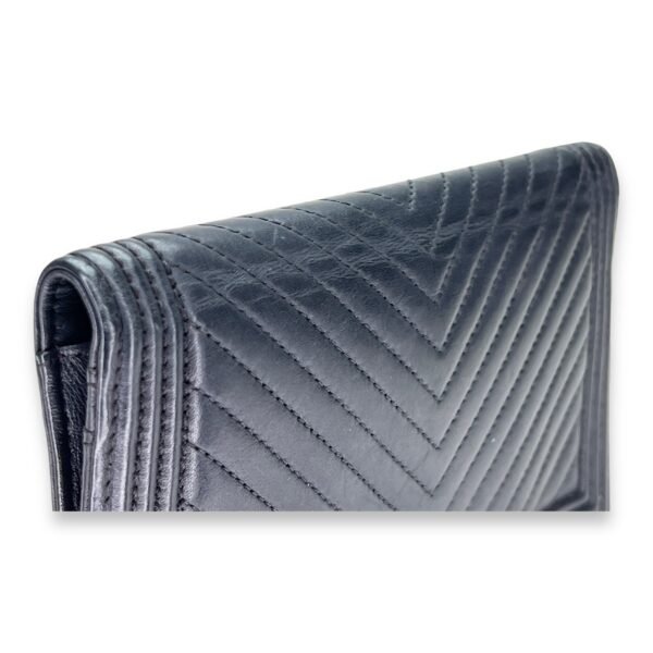 Boy Long Black Wallet in Calfskin, Silver hardware - Image 10